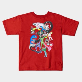 Monster collage 1, street art graffiti Kids T-Shirt